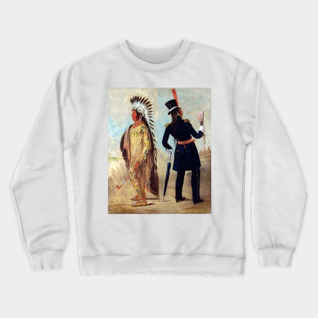 George Catlin Wi-jún-jon, Pigeon’s Egg Head (The Light) Going To and Returning From Washington Crewneck Sweatshirt by pdpress